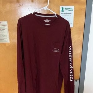 Maroon red Vineyard vine long sleeve shirt